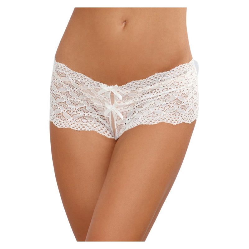 Open Back Panty - White - Large