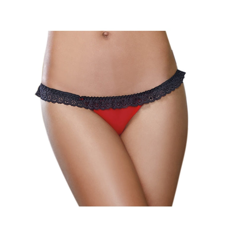 Panty - Small - Red/ Black