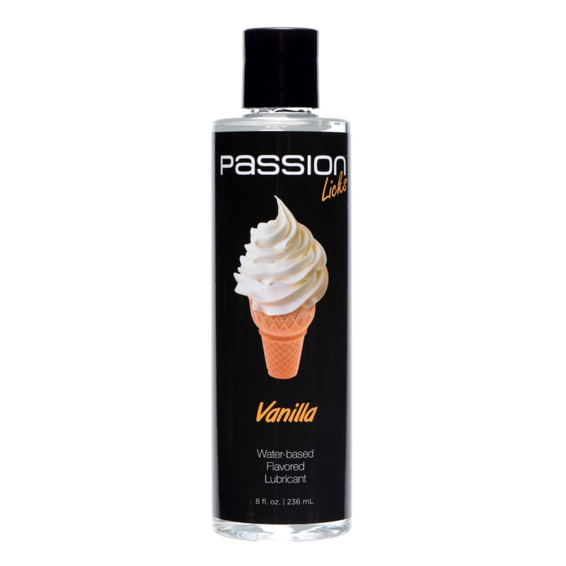 Passion Licks Vanilla Water Based Flavored Lubricant - 8 Oz