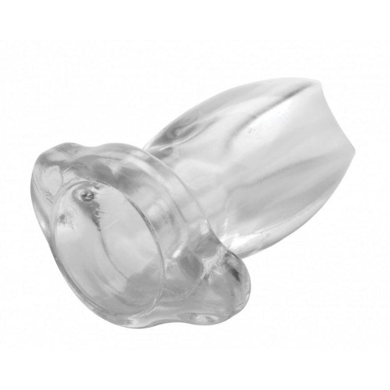 Peephole Clear Hollow Anal Plug - Large