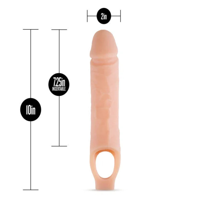 Performance Plus - 10 Inch Silicone Cock Sheath Penis Extender - Vanilla - MyPleasure