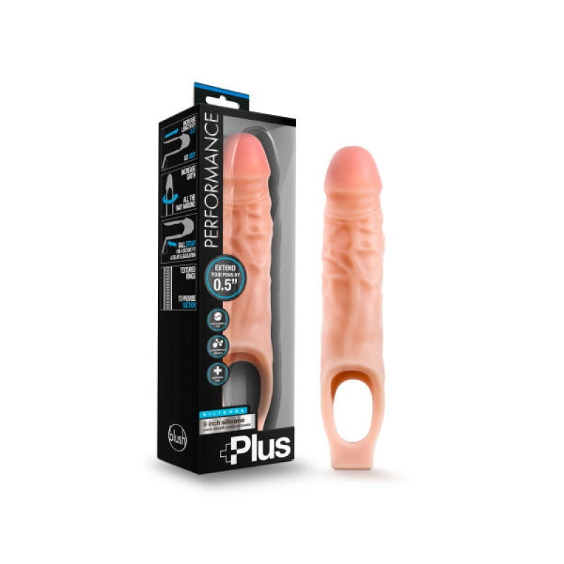 Performance Plus - 9 Inch Silicone Cock Sheath  Penis Extender - Vanilla