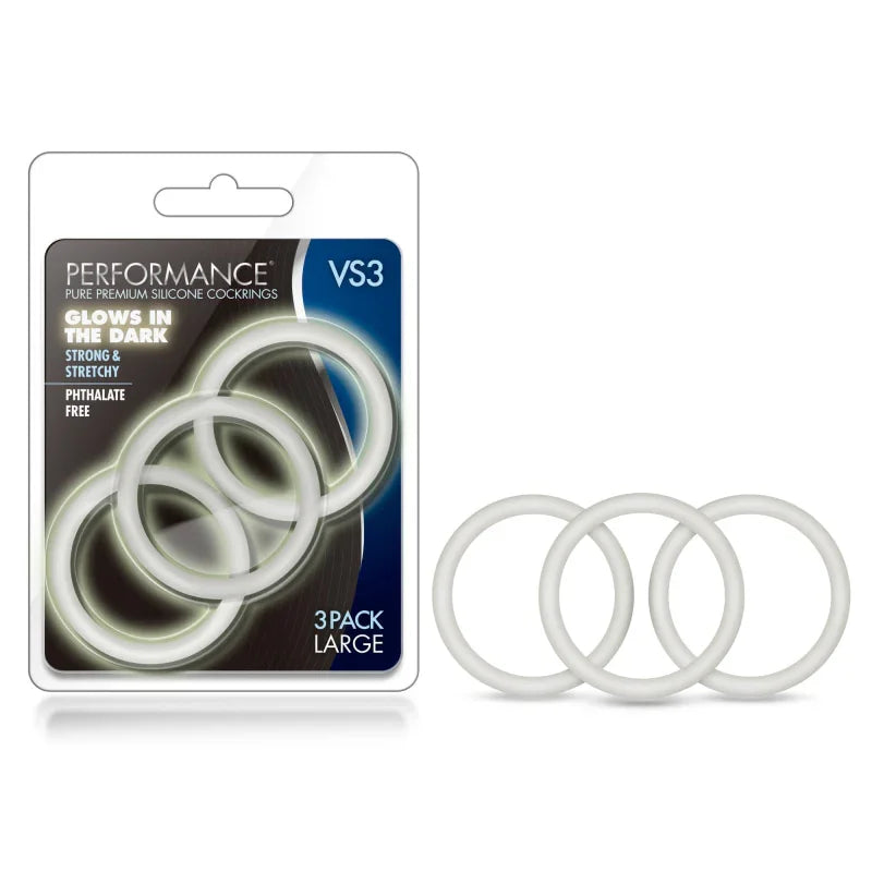 Performance - Vs3 Pure Premium Silicone Cockrings - Large - White - MyPleasure