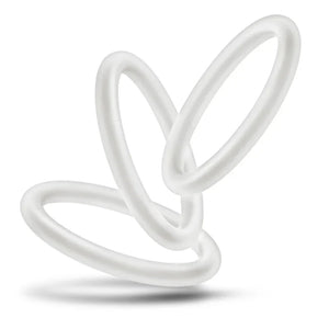 Performance - Vs3 Pure Premium Silicone Cockrings - Large - White - MyPleasure