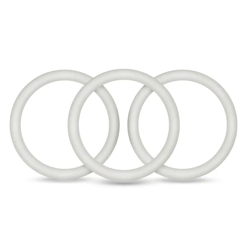 Performance - Vs3 Pure Premium Silicone Cockrings - Large - White - MyPleasure