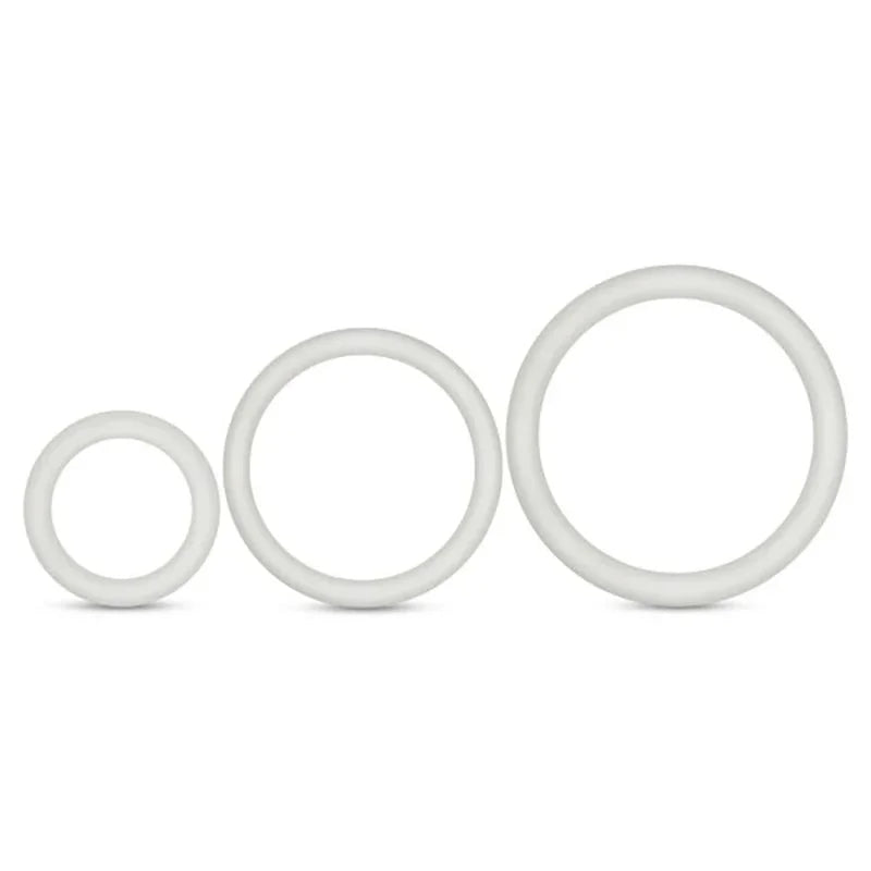 Performance - Vs4 Pure Premium Silicone Cockring Set - White - MyPleasure