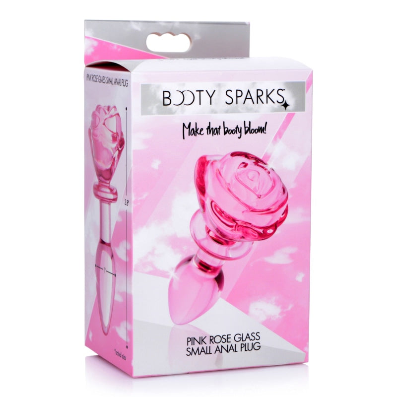 Pink Rose Glass Anal Plug - Small - Anal Toys & Stimulators