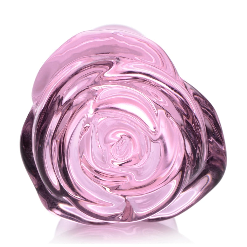 Pink Rose Glass Anal Plug - Small - Anal Toys & Stimulators