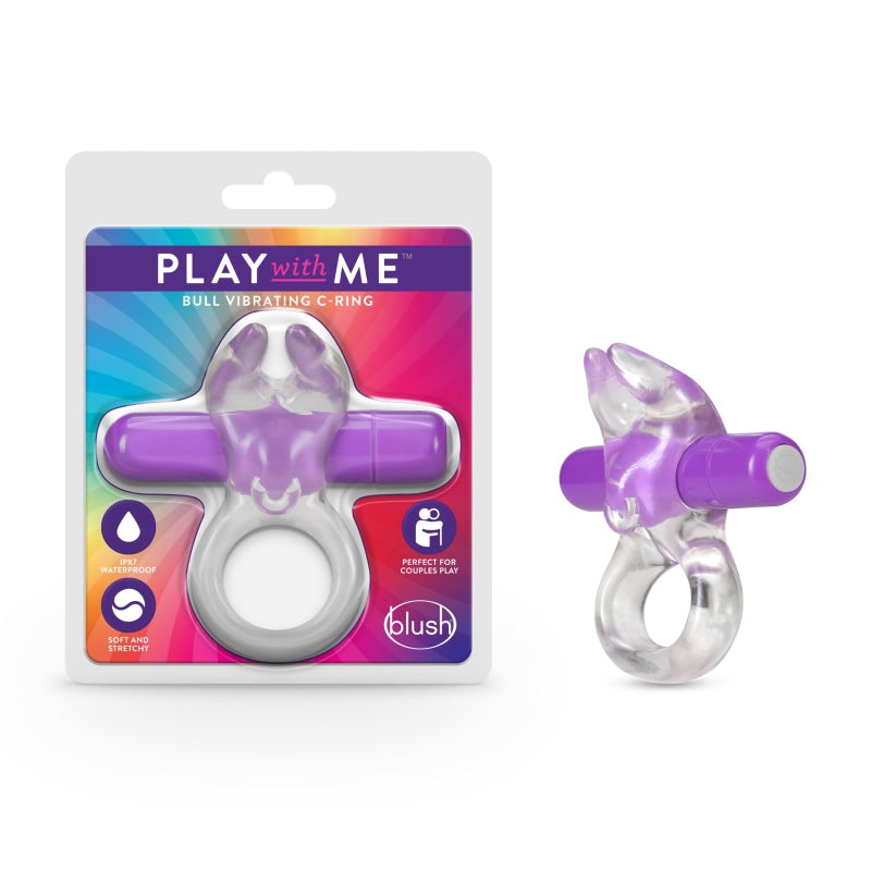 Play With Me Bull Vibrating C-Ring - Purple - Cockrings