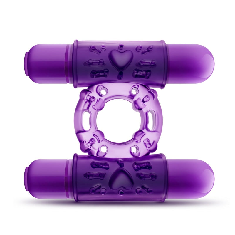 Play With Me - Double Play - Dual Vibrating Cock Ring - Purple
