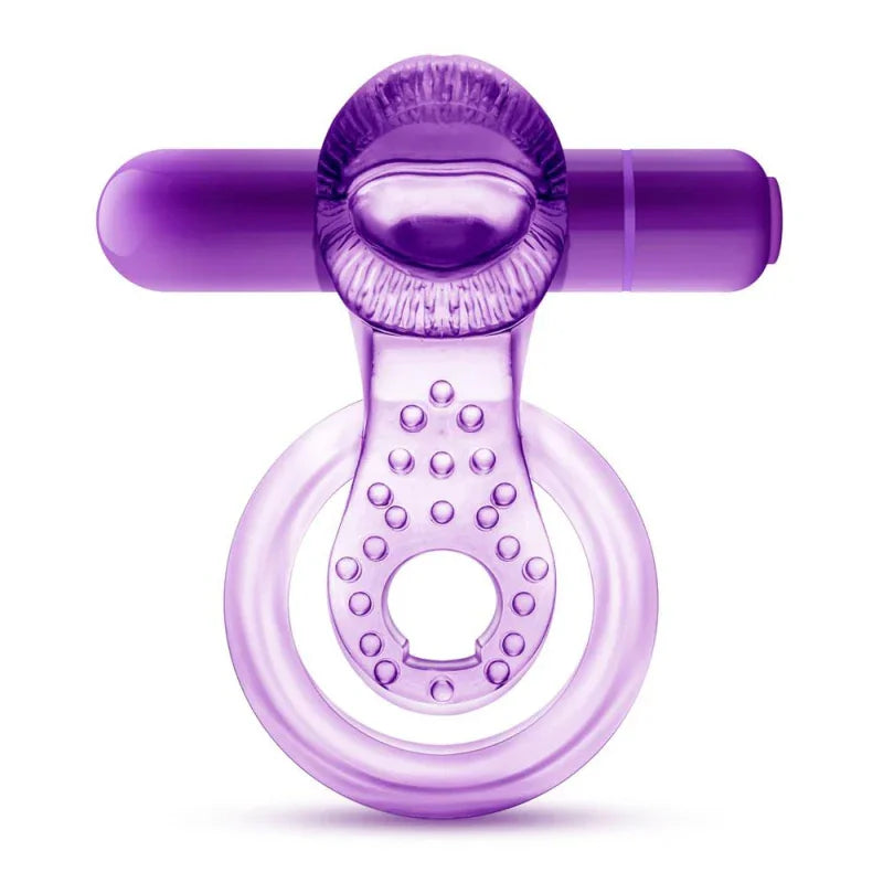 Play With Me - Lick It - Vibrating Double Strap Cockring - Purple - MyPleasure