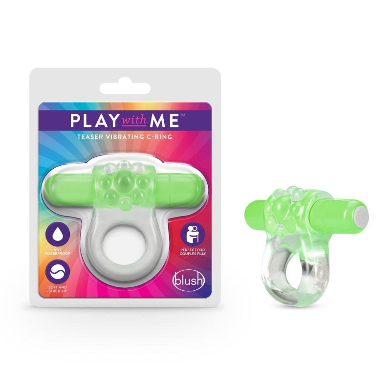 Play With Me Teaser Vibrating C-Ring Green - Cockrings