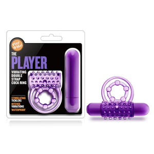 Play With Me - the Player - Vibrating Double Strap Ring - Purple - MyPleasure