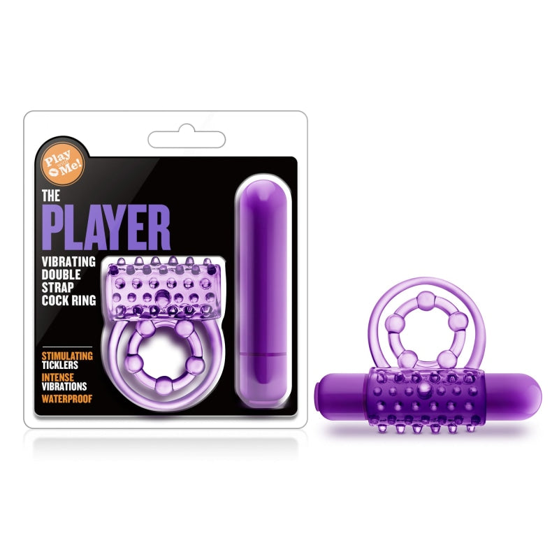 Play With Me - the Player - Vibrating Double Strap Ring - Purple