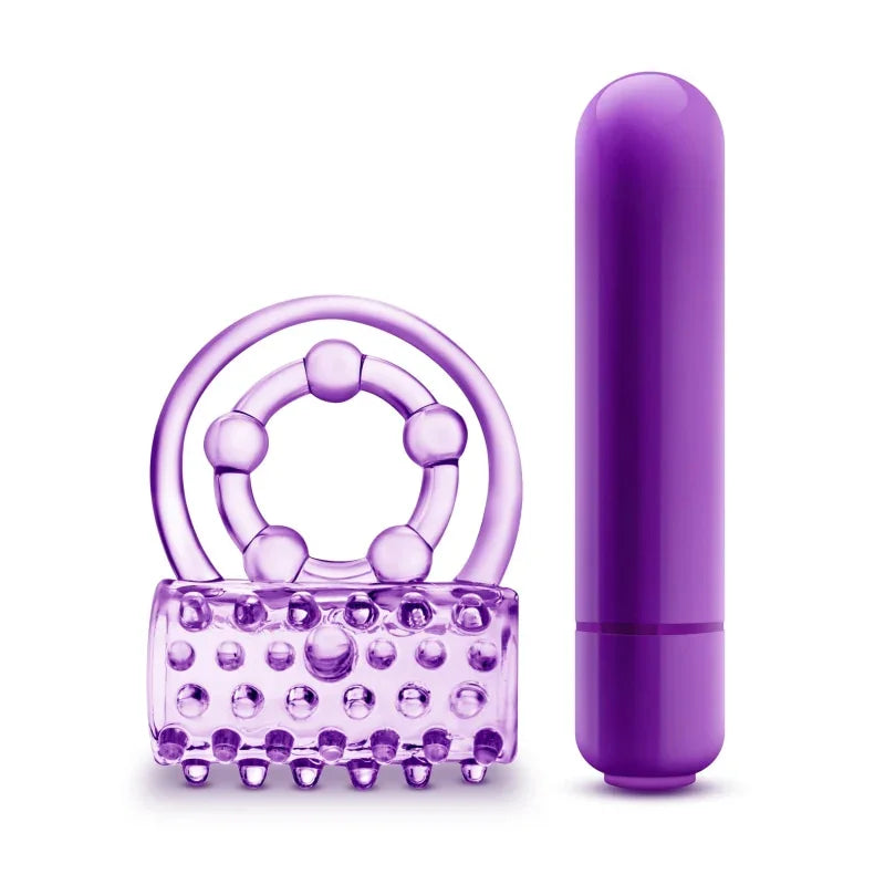 Play With Me - the Player - Vibrating Double Strap Ring - Purple - MyPleasure