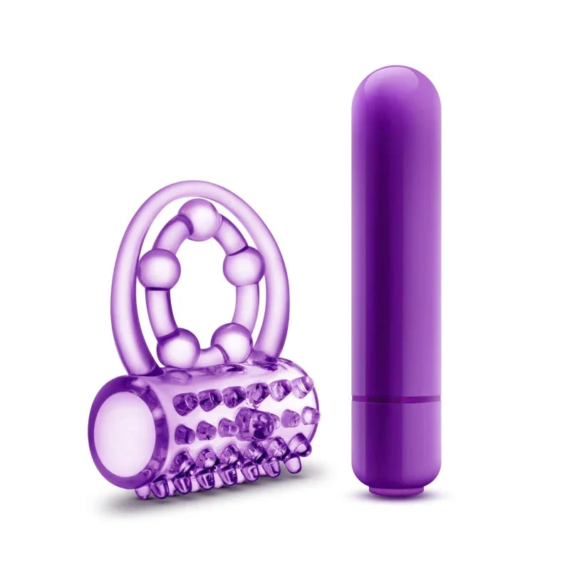 Play With Me - the Player - Vibrating Double Strap Ring - Purple - MyPleasure