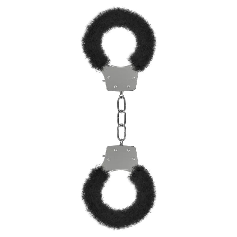 Pleasure Furry Handcuffs - Black - MyPleasure