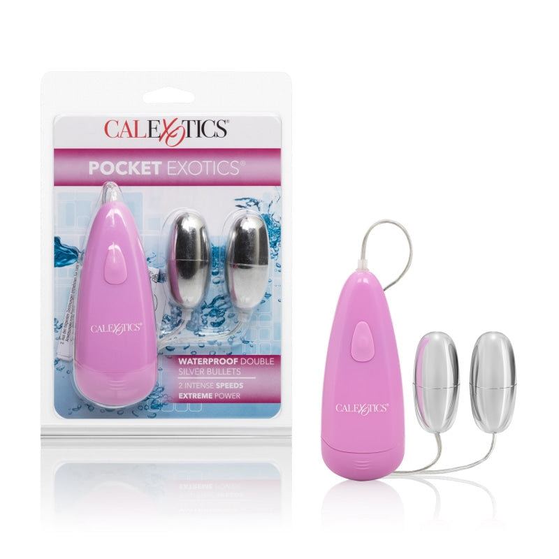 Pocket Exotics Waterproof Double Silver Bullets -  Pink