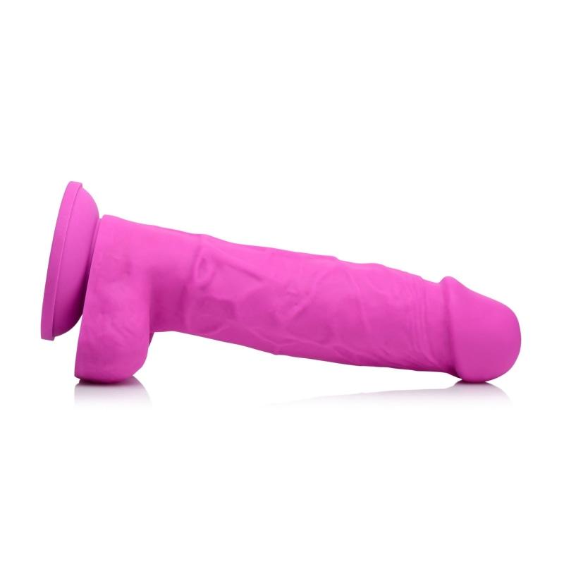 Power Pecker 7 Inch Silicone Dildo With Balls - Pink - Dildos & Dongs
