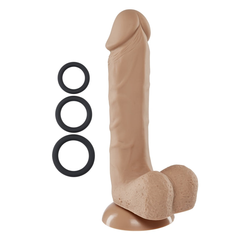 Pro Sensual Series 8 Inch Silicone Pro Odorless Dong - Tan - Dildos & Dongs