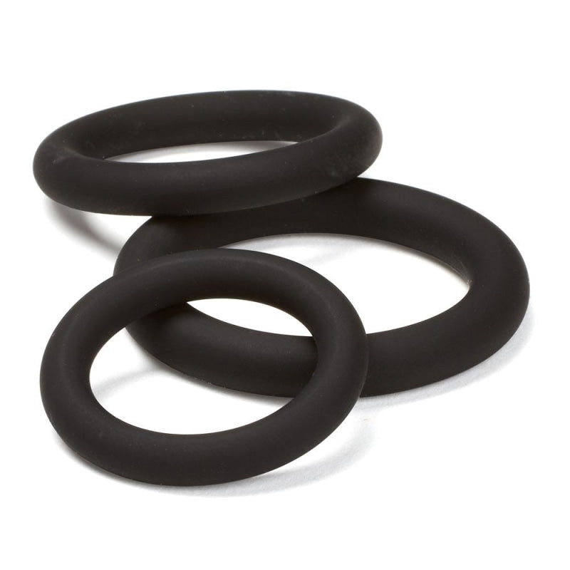 Pro Sensual Silicone Cock Ring 3 Pack - Black - Cockrings