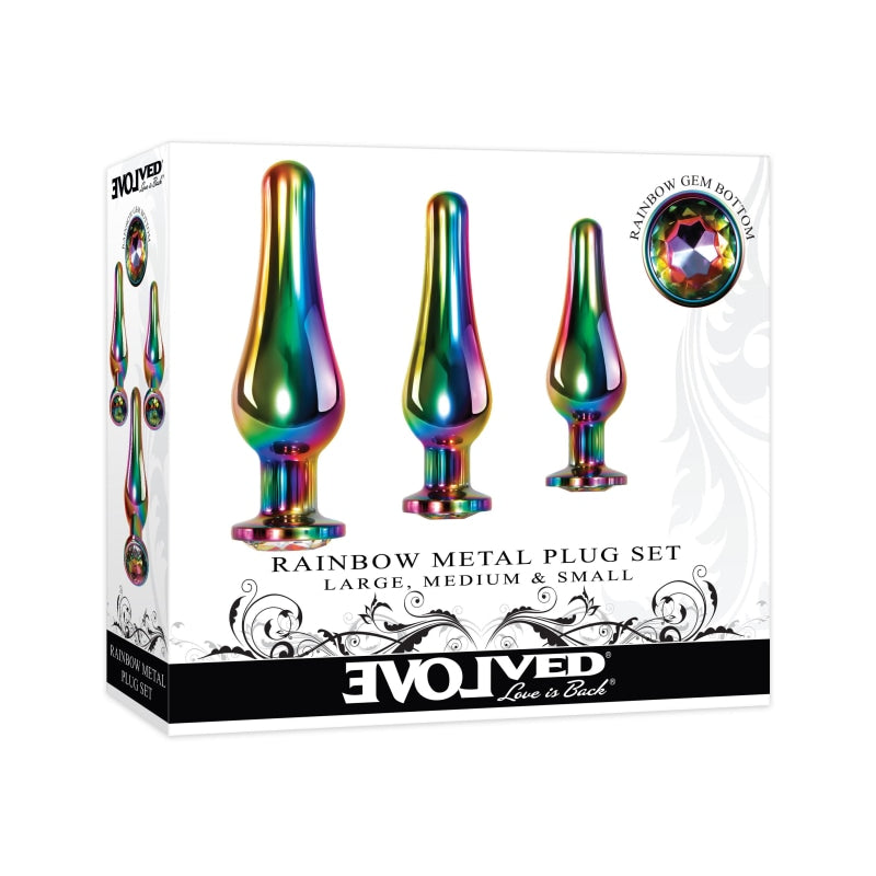 Rainbow Metal Plug Set - Anal Toys & Stimulators