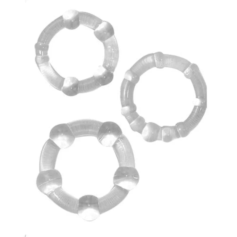 Ram Beaded Cockrings - Clear - MyPleasure
