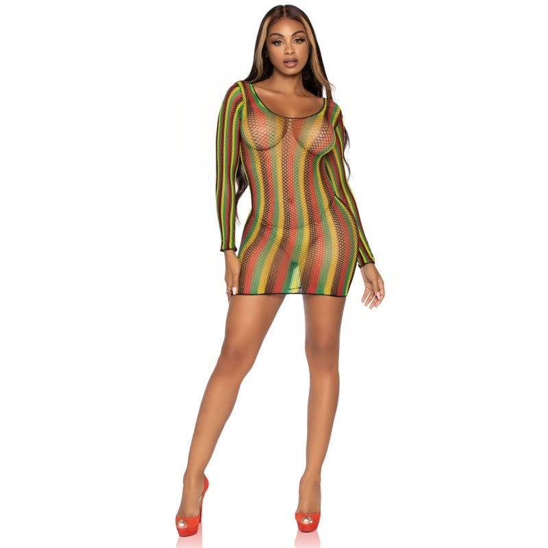 Rasta Net Mini Dress - One Size - Lingerie & Sexy Apparel