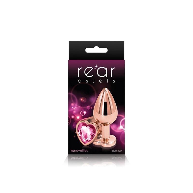 Rear Assets - Rose Gold Heart - Medium - Pink - Anal Toys & Stimulators