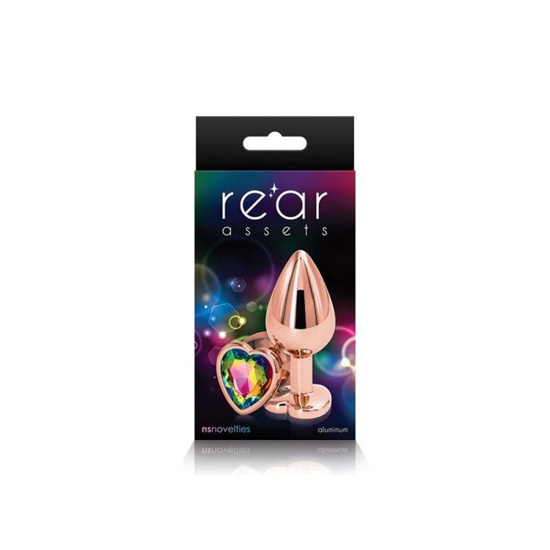 Rear Assets - Rose Gold Heart - Medium - Rainbow - Anal Toys & Stimulators