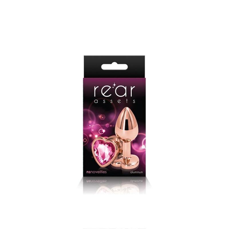 Rear Assets - Rose Gold Heart - Small - Pink - Anal Toys & Stimulators