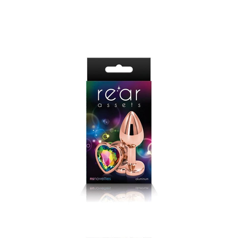 Rear Assets - Rose Gold Heart - Small - Rainbow - Anal Toys & Stimulators