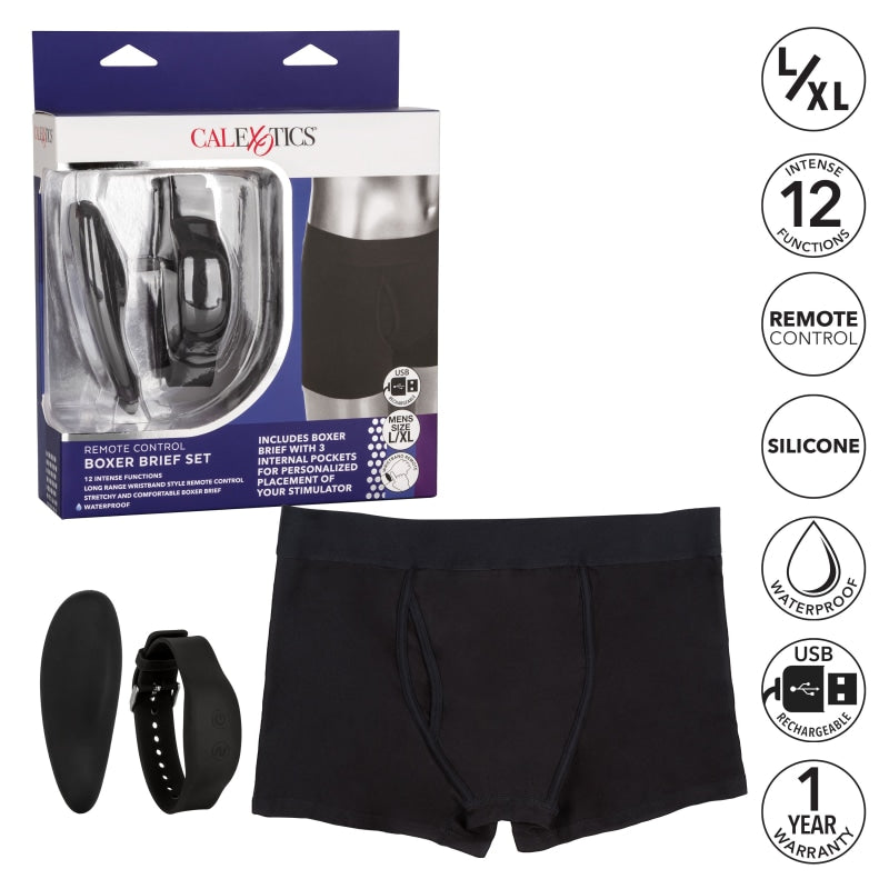 Remote Control Boxer Brief Set - L/xl - Couples Toys