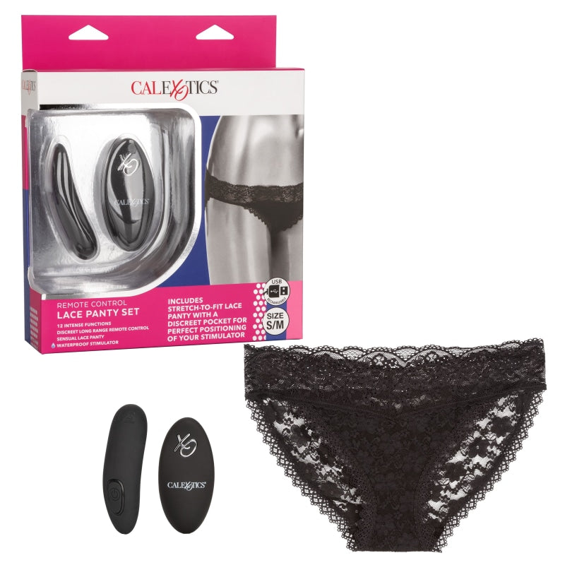 Remote Control Lace Panty Set - S/m - Couples Toys