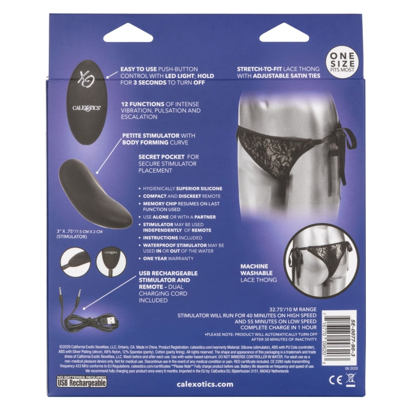 Remote Control Lace Thong Set - Couples Toys