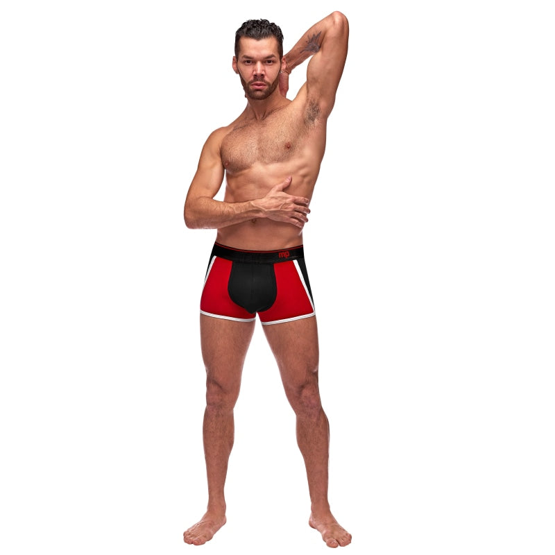 Retro Sport Panel Short - Medium - Black/ Red - Lingerie & Sexy Apparel