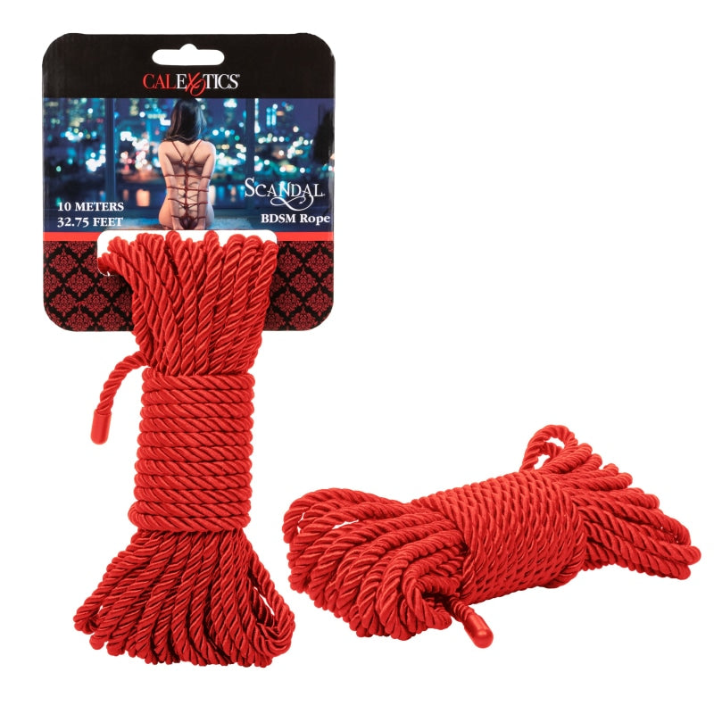 Scandal BDSM Rope 32.75ft/ 10m - Red - Bondage & Fetish Toys