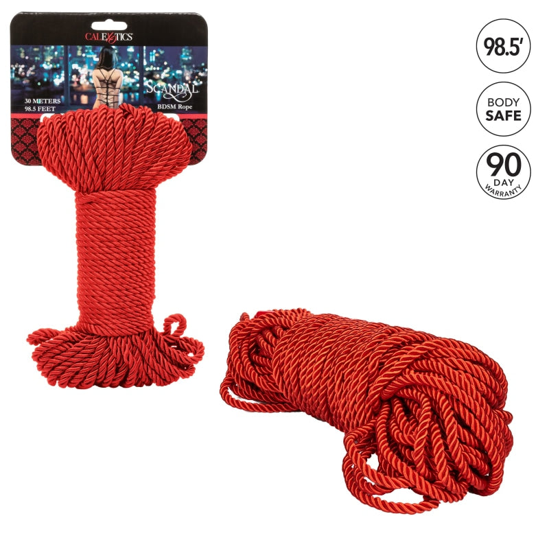 Scandal BDSM Rope 98.5ft/ 30m - Red - Bondage & Fetish Toys