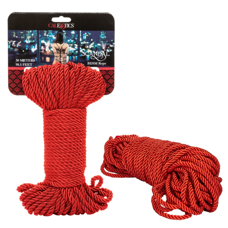 Scandal BDSM Rope 98.5ft/ 30m - Red - Bondage & Fetish Toys