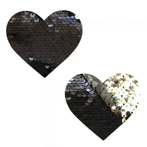 Sequin Medusa Magic Flip Black to Silver I Heart U Nipztix Pasties - MyPleasure