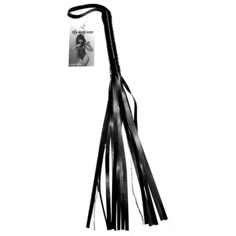 Sex and Mischief Crystal Whip - Black - MyPleasure