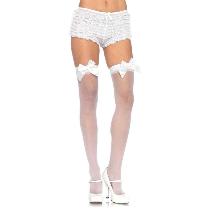 Sheer Thigh Highs - One Size - White LA-1911WHT