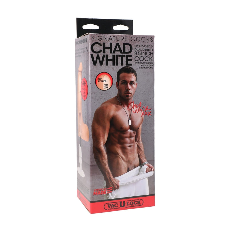 Signature Cocks - Chad White 8.5 Inch Ultraskyn Cock With Removable Vac-U-Lock Suction Cup - Dildos & Dongs