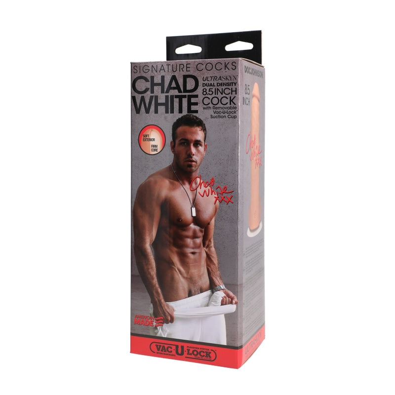 Signature Cocks - Chad White 8.5 Inch Ultraskyn Cock With Removable Vac-U-Lock Suction Cup - Dildos & Dongs