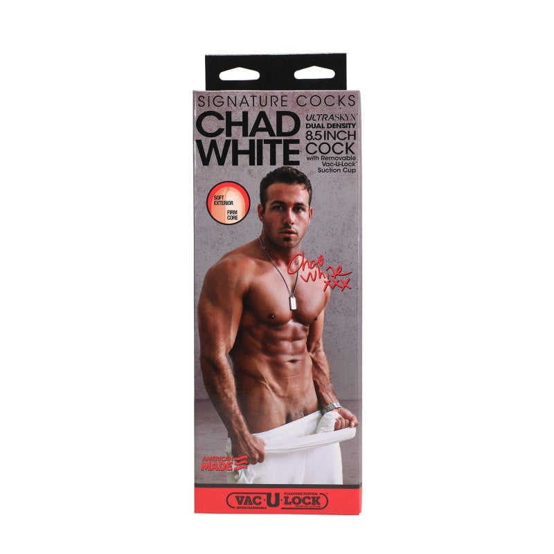 Signature Cocks - Chad White 8.5 Inch Ultraskyn Cock With Removable Vac-U-Lock Suction Cup - Dildos & Dongs