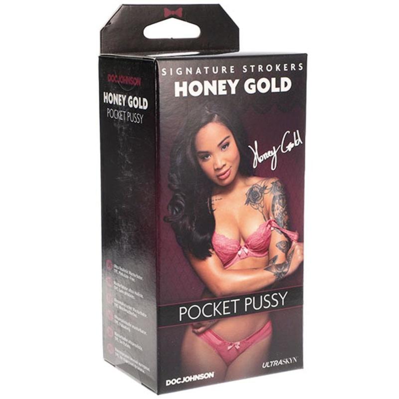 Signature Strokers - Honey Gold - Ultraskyn Pocket Pussy - Masturbation Aids for Males