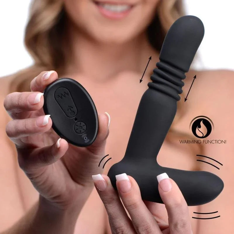 Silicone Thrusting Anal Plug With Remote Control - MyPleasure