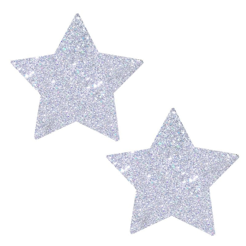 Silver Pixie Dust Glitter Starry Nights Nipztix  Pasties NN-SPD-STR-NS