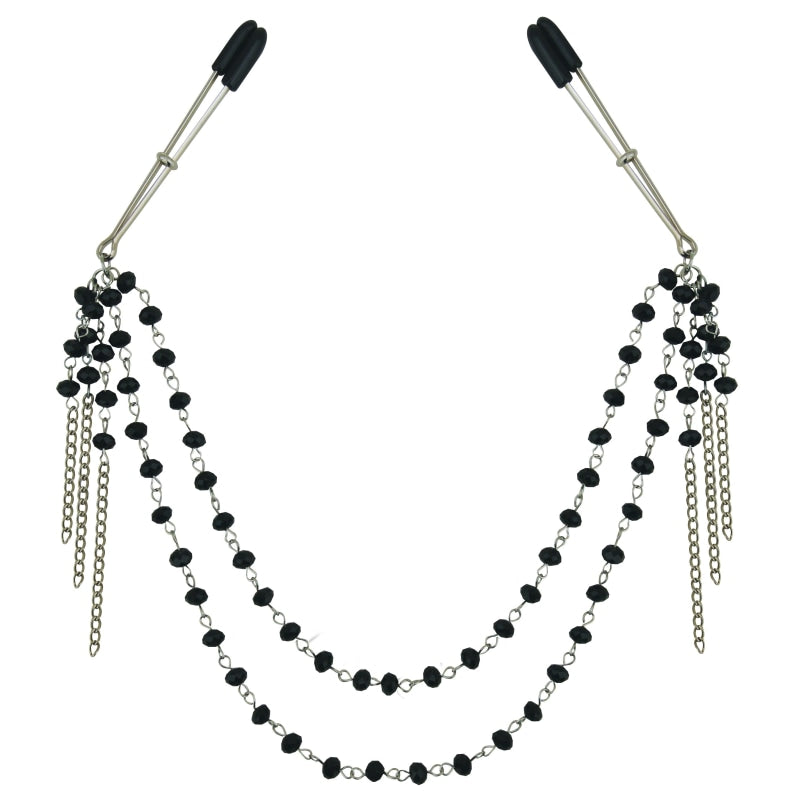 Sincerely Black Jeweled Nipple Clips SS520-31