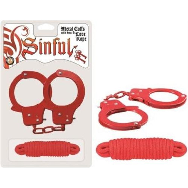 Sinful Metal Cuffs With Keys & - Love Rope NW2544-1